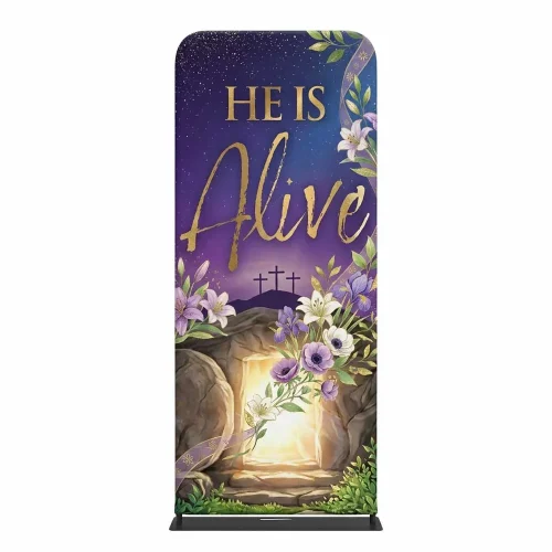 Church Banner Tension Fabric Display Easter He Is Alive