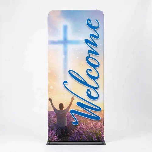 Church Banner Tension Fabric Display Easter Welcome 3