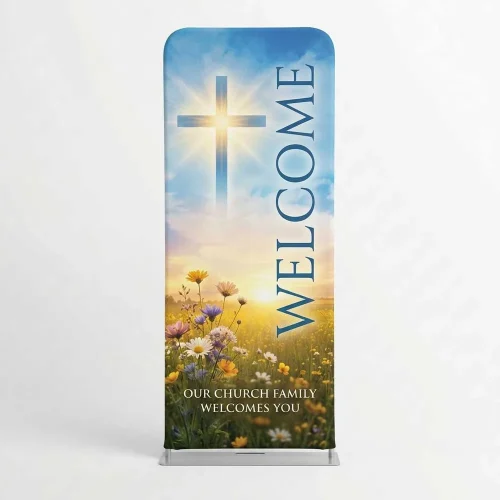 Church Banner Tension Fabric Display Easter Welcome 9