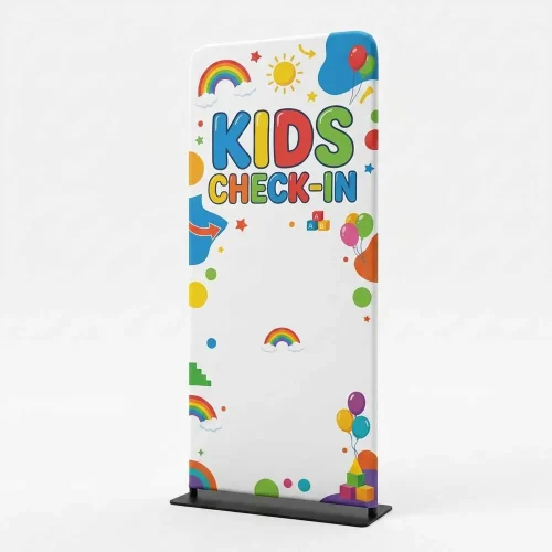 Church Banner Tension Fabric Display Kids Check In 5