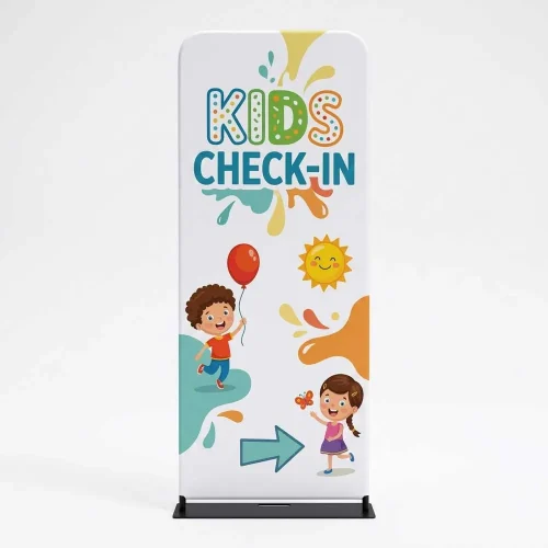Church Banner Tension Fabric Display Kids Check In 8