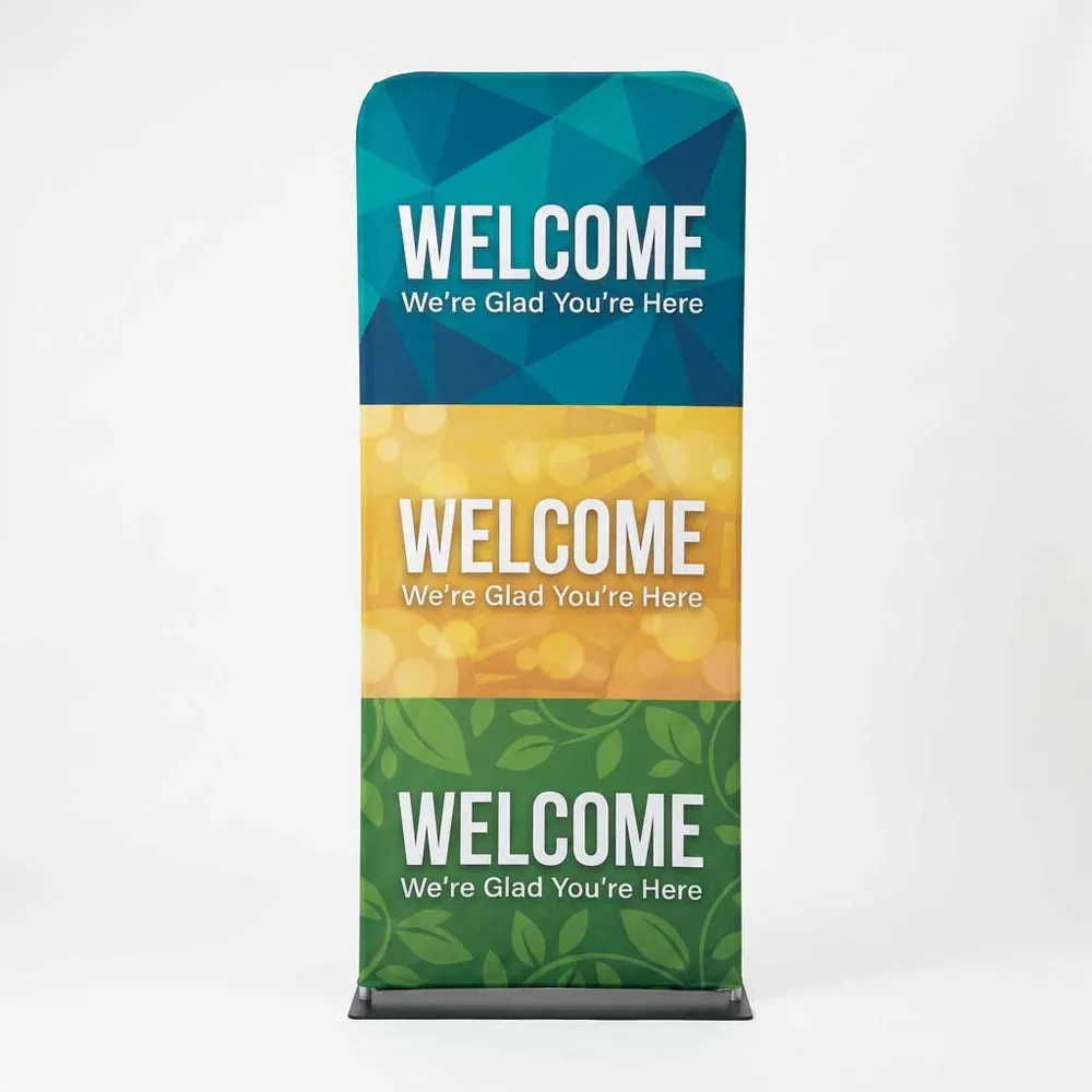 Church Banner Tension Fabric Display Welcome