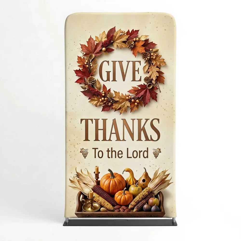 Church Banner Thanksgiving 4ft Tension Fabric Give Thanks 5
