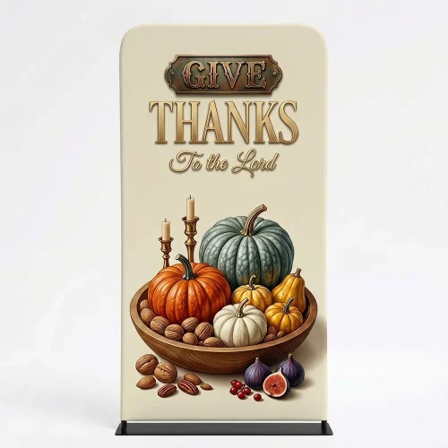 Church Banner Thanksgiving 4ft Tension Fabric Give Thanks 8