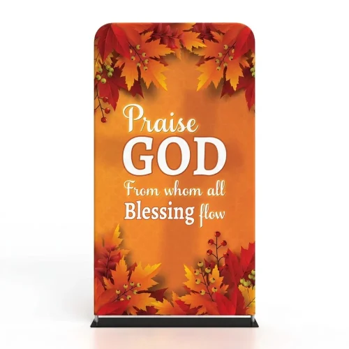Church Banner Thanksgiving 4ft Tension Fabric Praise God 1