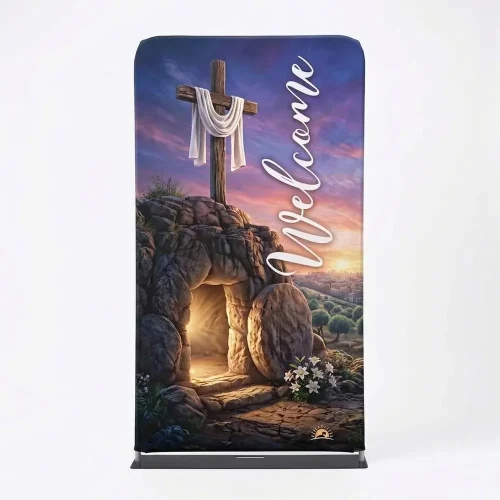 Church Banner Welcome 4ft Tension Fabric 12