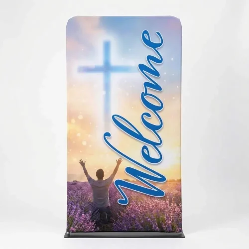Church Banner Welcome 4ft Tension Fabric 21