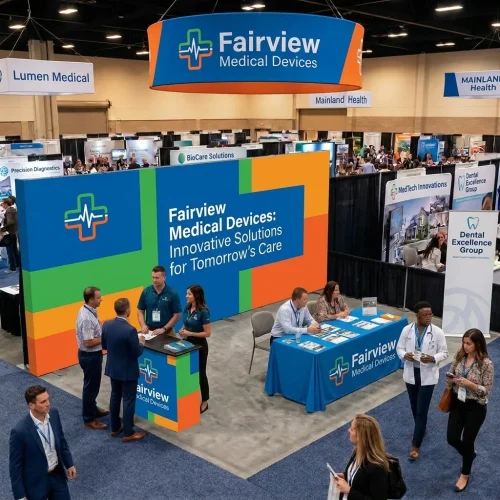 20ft x 10ft Fabric Pop Up Display with Endcaps displayed at an event